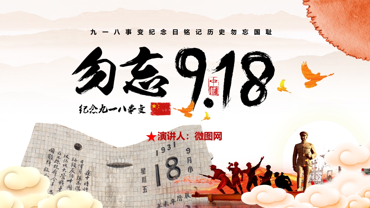 勿忘国耻918ppt模板
