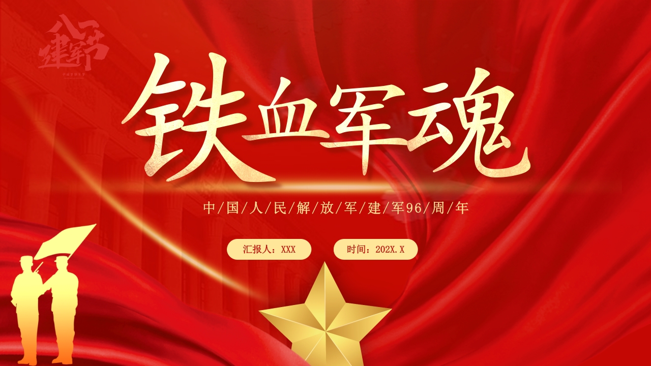 八一建军节学习专题党课ppt模板