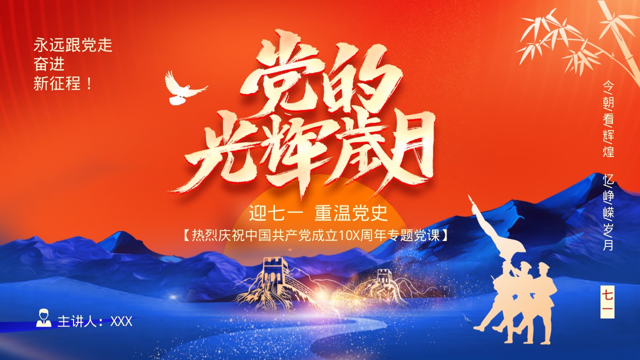 2024迎七一重温党史专题党课ppt模板