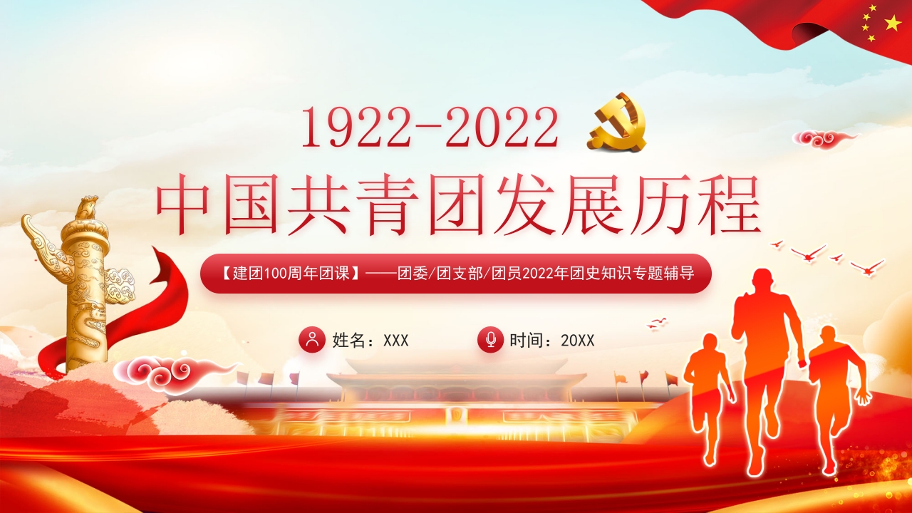 中国共青团发展历程团课课件ppt模板