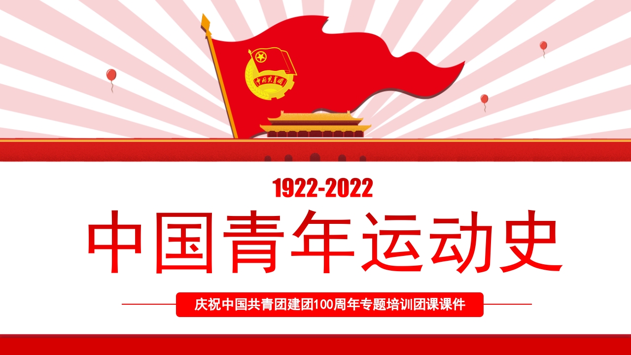 中国青年运动史共青团党课ppt模板