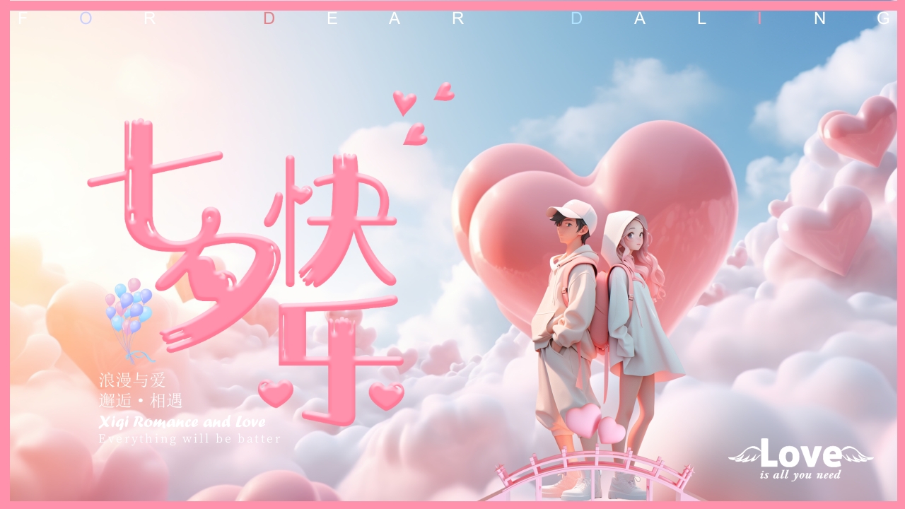 温馨浪漫爱情七夕快乐PPT模板