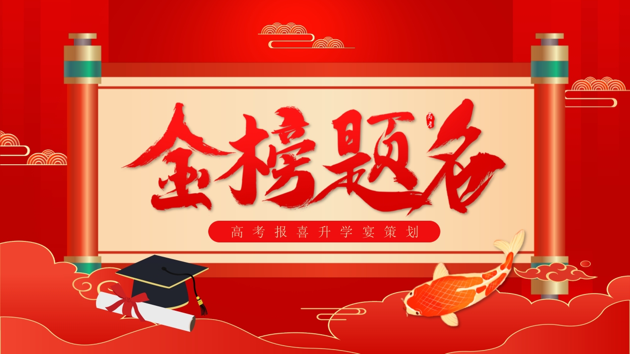 金榜题名升学宴策划ppt模板