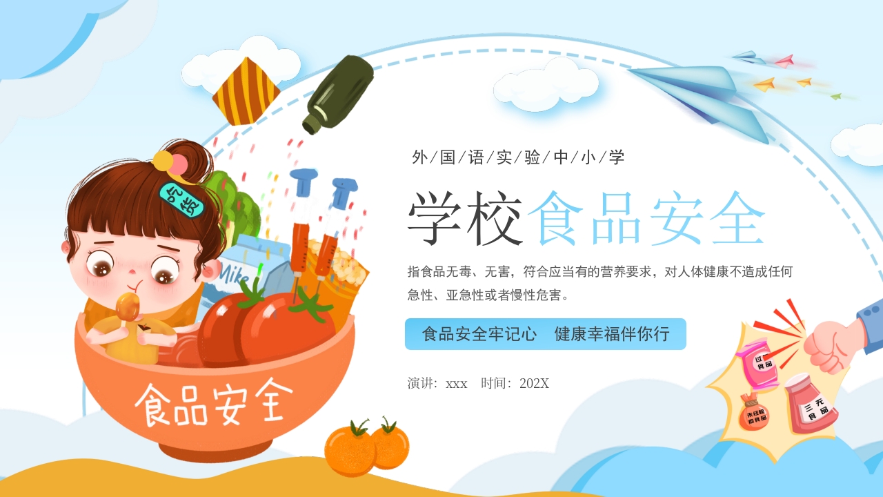 学校食品安全健康管理知识培训ppt模板