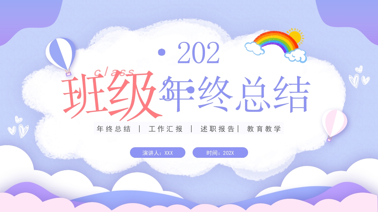 班级年终总结工作汇报ppt模板