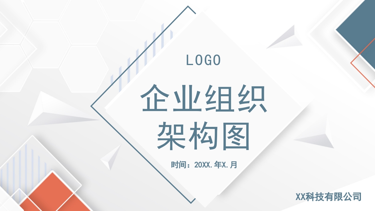 原创企业组织架构管理流程图PPT模板