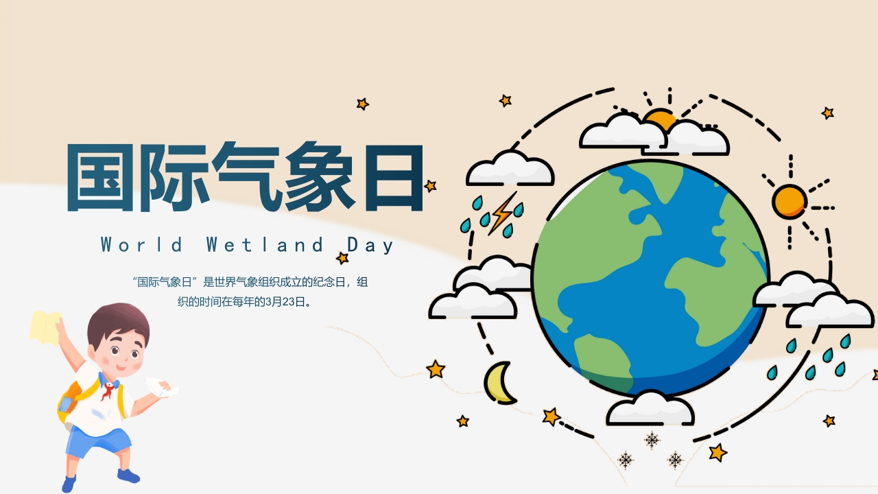 2025世界气象日节日介绍宣传ppt模板