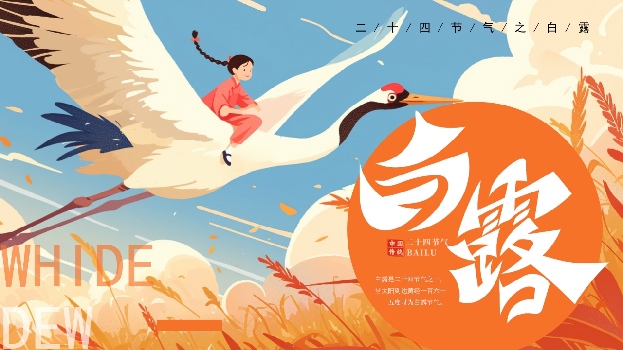 二十四节气之白露介绍PPT模板设计
