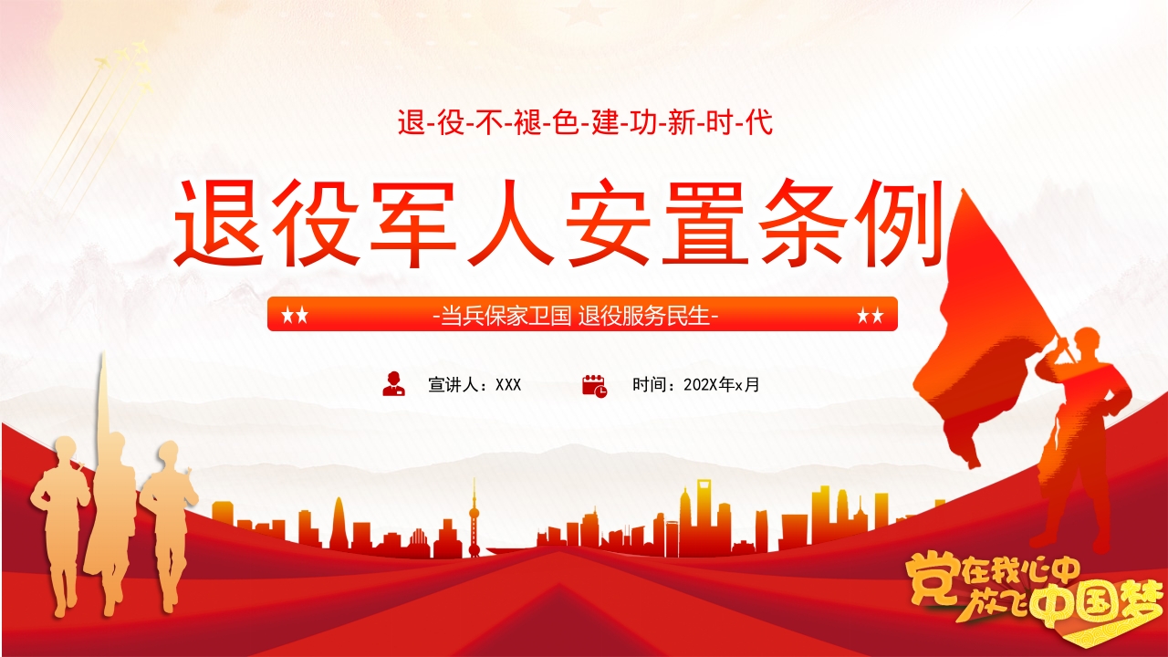 2024退役军人安置条例学习解读党课ppt模板