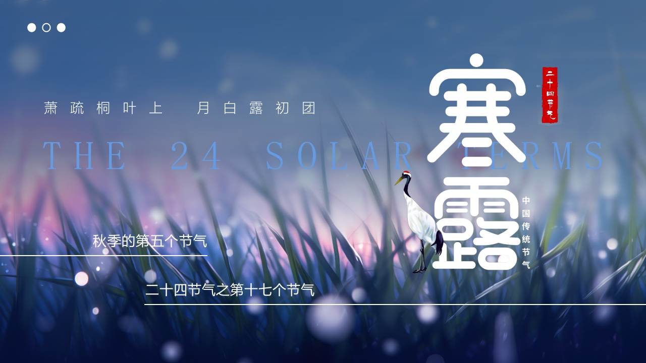 清新风二十四节气之寒露PPT模板