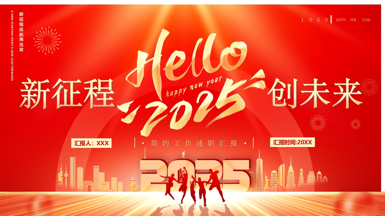 2025红色年终总结新征程创未来PPT模板