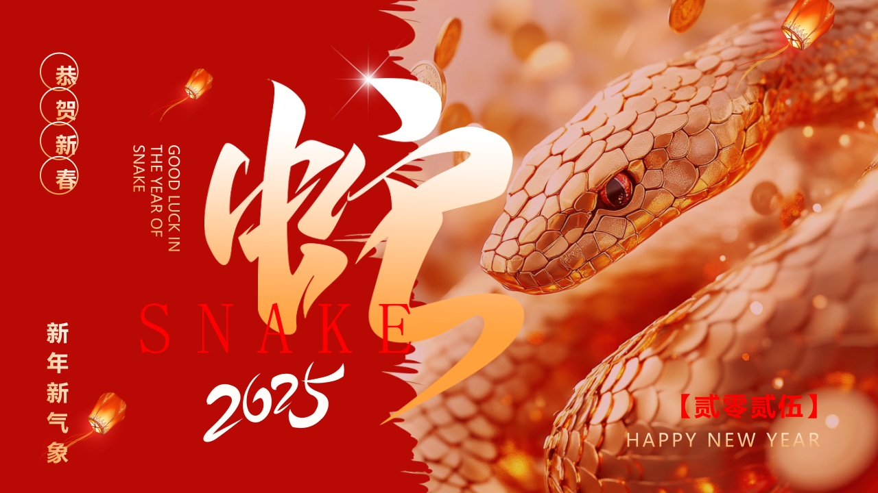 2025蛇年新年计划工作总结年终总结通用ppt模版