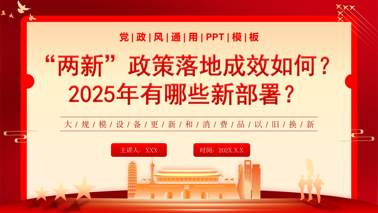 两新政策落地成效和2025年最新部署PPT模板